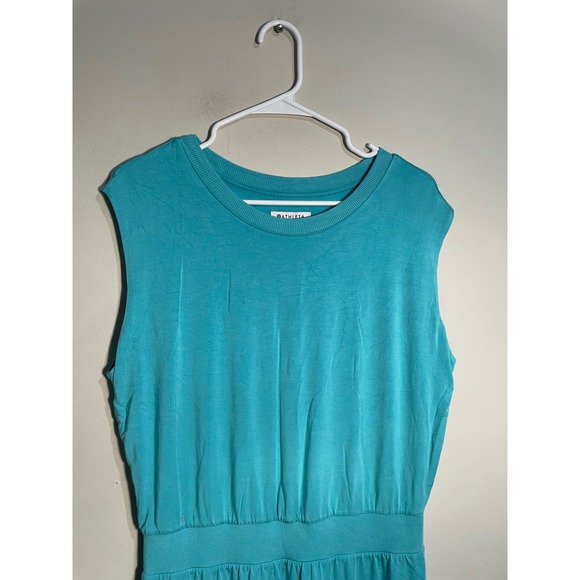 Athleta Santorini Cinch Midi Dress in  Blue Size Medium Athleisure Casual Errand - Picture 2 of 12